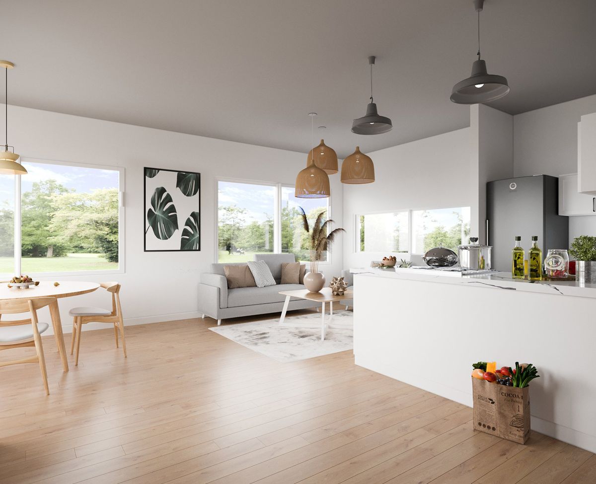 The Haven living room, rendering