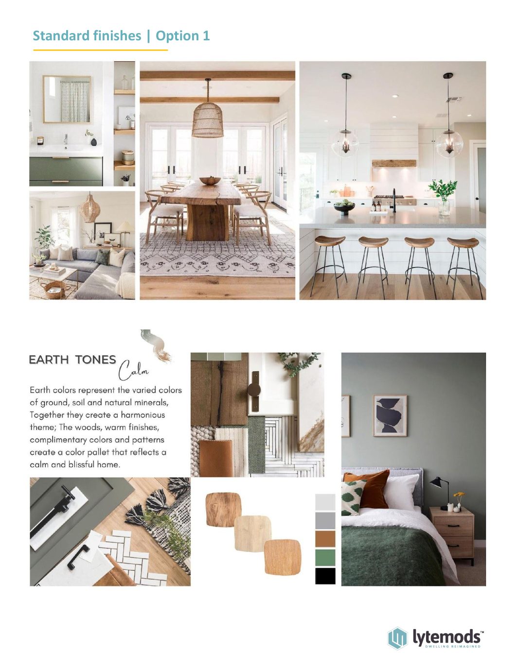 Earth Tones finish palette