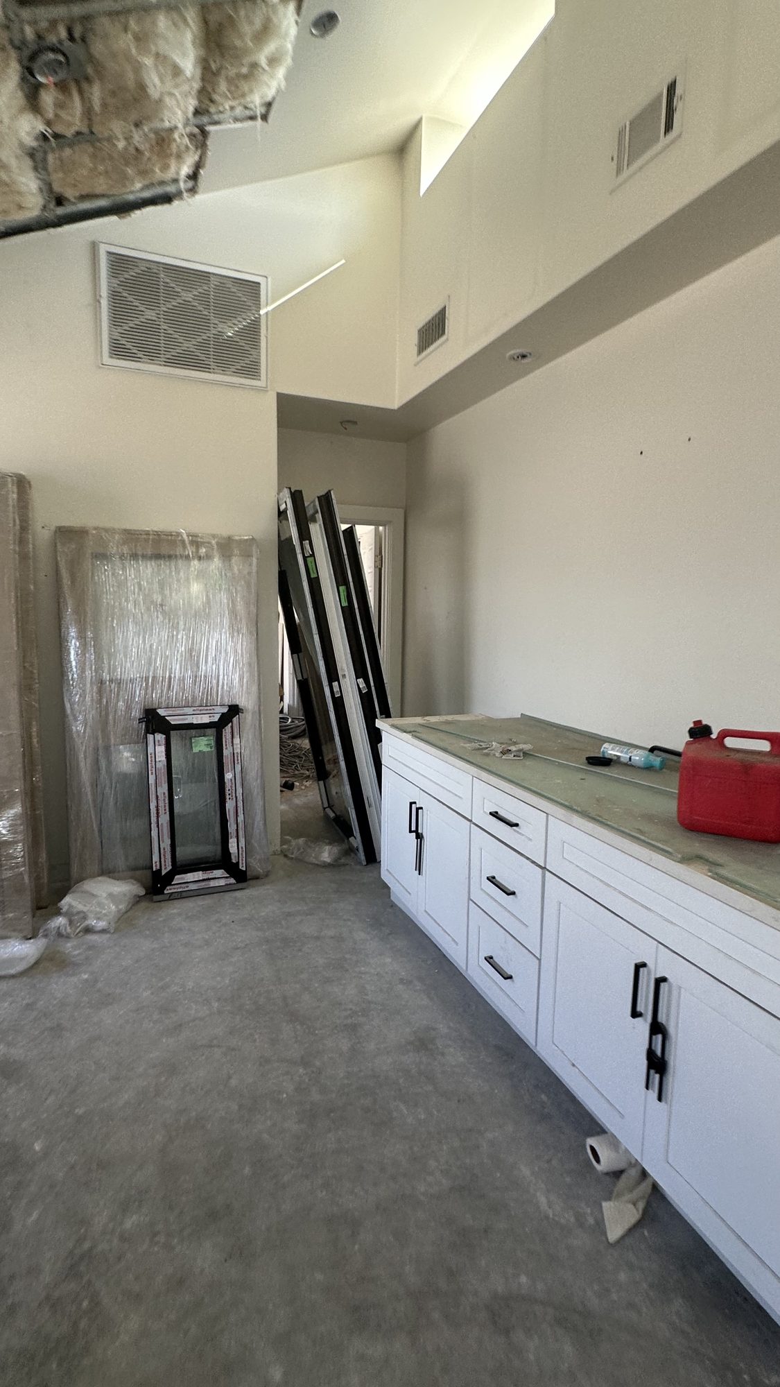 Inside the surviving steel ADU at 480 W Palm, real photo